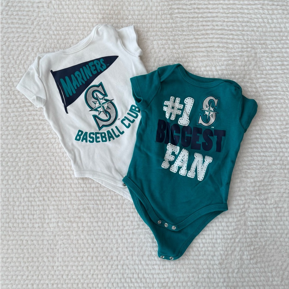 Seattle Mariners Baby Onesies — Set of 2